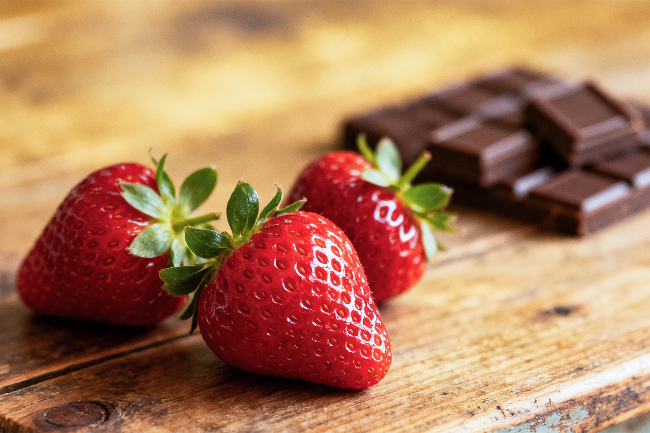 Ingredienti: fragole e cioccolato
