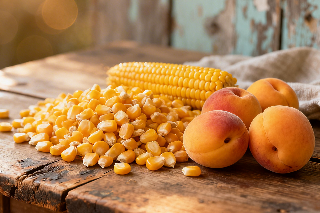 albicocche e farina di mais